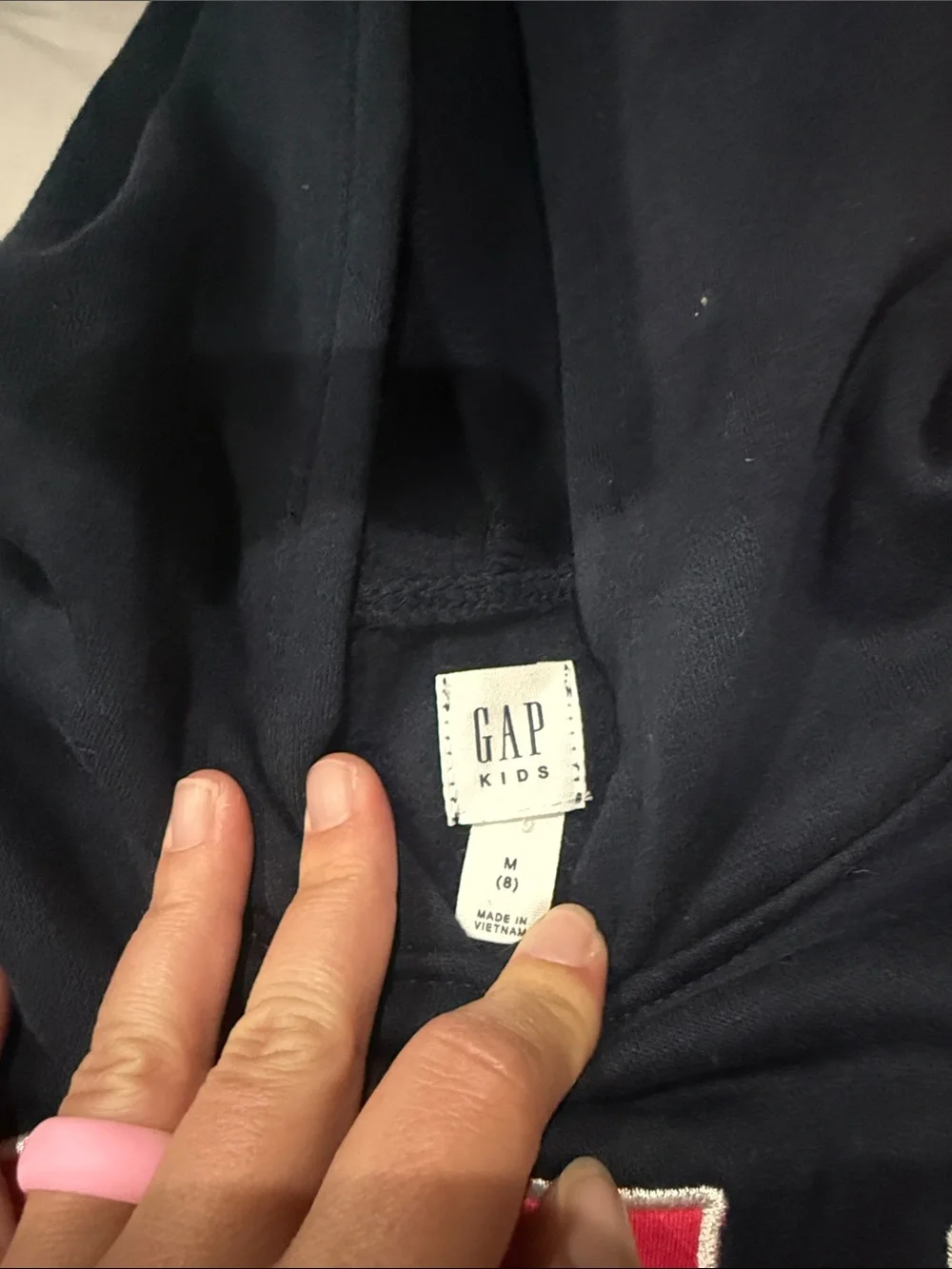 GAP Navy Pullover Hoodie with Red Logo